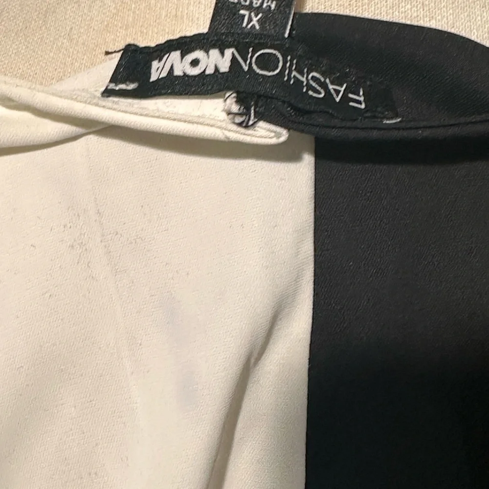 Fashion Nova Black and White Bodysuit - Picture 3 of 4